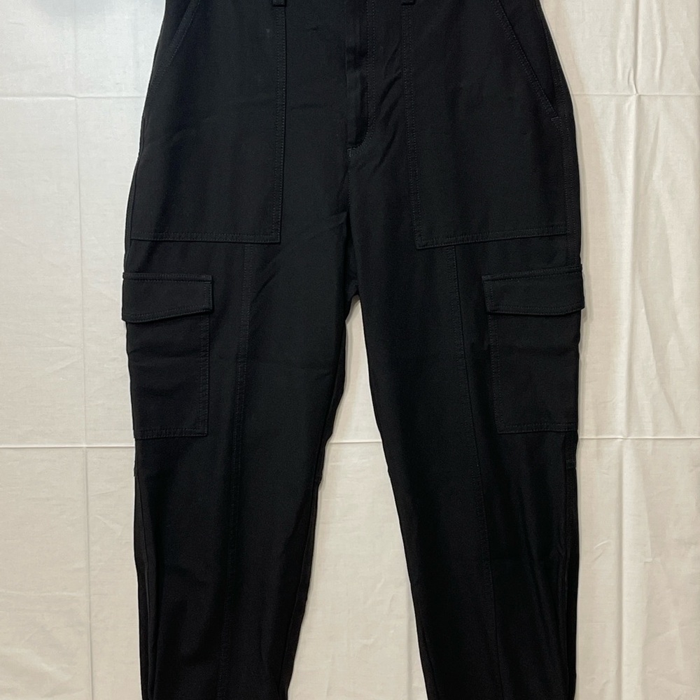 Banana Republic Womens Cargo Utility Pants Black Straight Leg Size 10